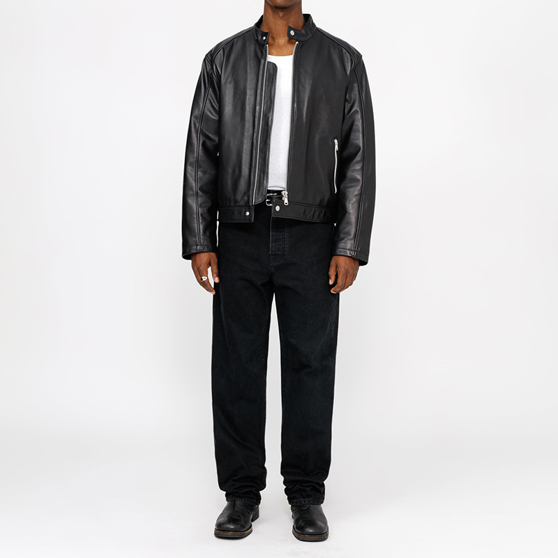 Stüssy FW24 Cafe Racer Leather Jacket Classic Retro Unisex Biker Style 115771-STUSSY 圖 8