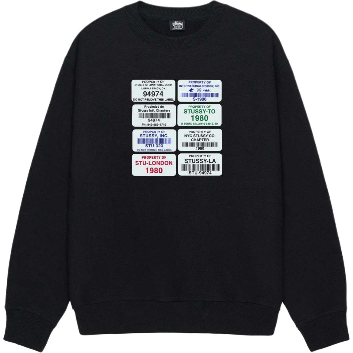 Stüssy FW24 Holiday Codes Crew Graphic Vintage Fleece Sweatshirt Unisex 1915057