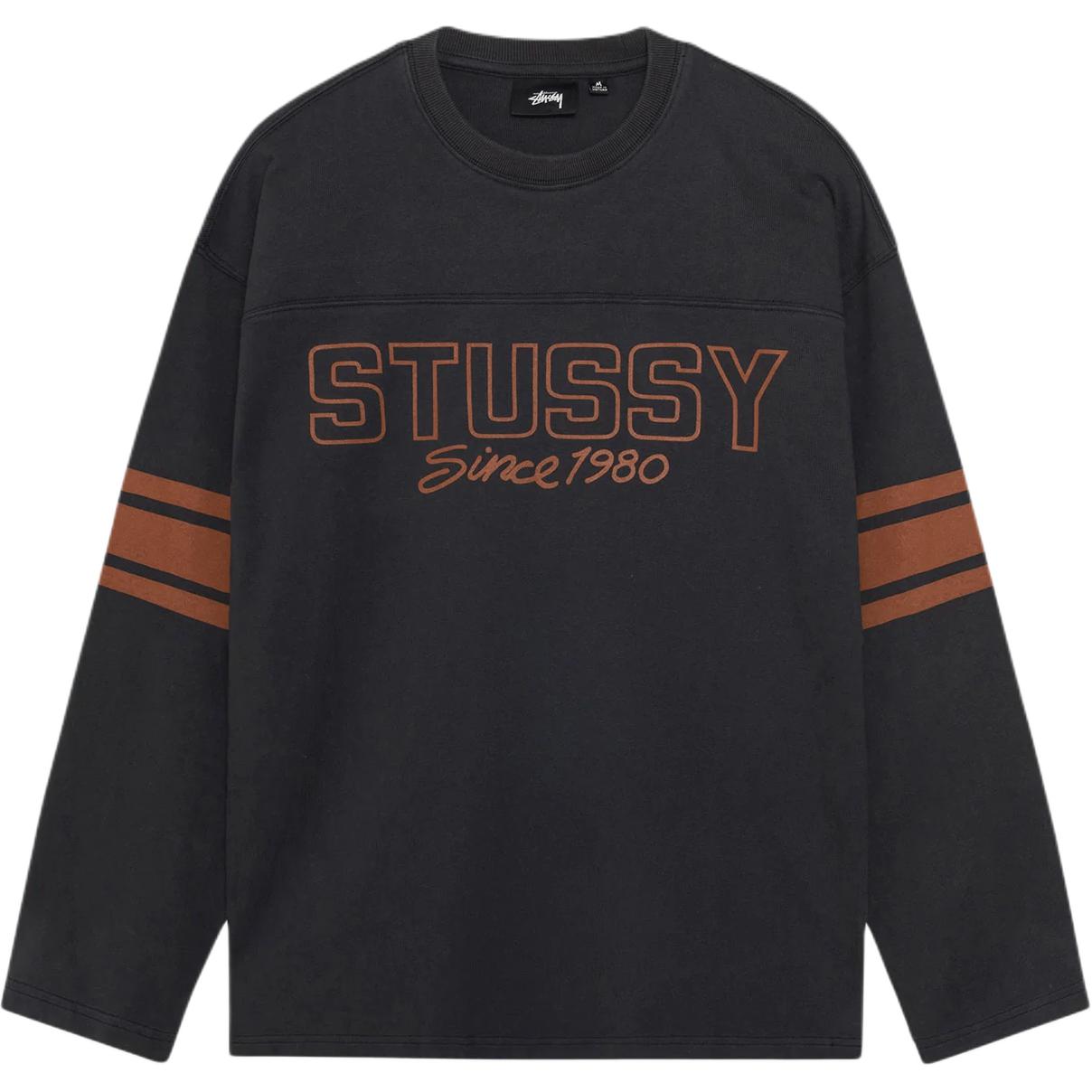 Stüssy FW25 Football Crew Classic Logo Print Long Sleeve Unisex Casual Top 1140373