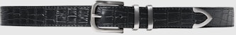 Stüssy Gator Leather Dress Belt Black