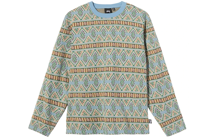 Stüssy Giza Vintage Tribal Print Long Sleeve Crewneck Tee Unisex 1140245
