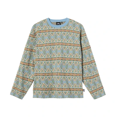 Stüssy Giza Vintage Tribal Print Long Sleeve Crewneck Tee Unisex 1140245