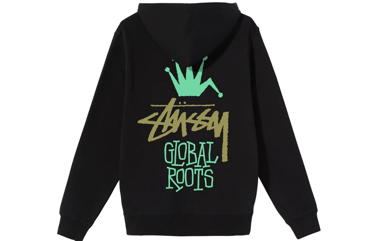 Stüssy Global Roots Hoodie Back Logo Print Pullover Unisex Winter Sweatshirt 1924622 圖 2