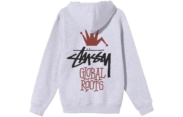 Stüssy Global Roots Hoodie Back Logo Print Pullover Unisex Winter Sweatshirt 1924622 圖 4