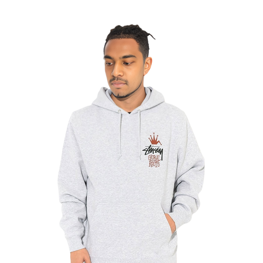 Stüssy Global Roots Hoodie Back Logo Print Pullover Unisex Winter Sweatshirt 1924622 圖 6