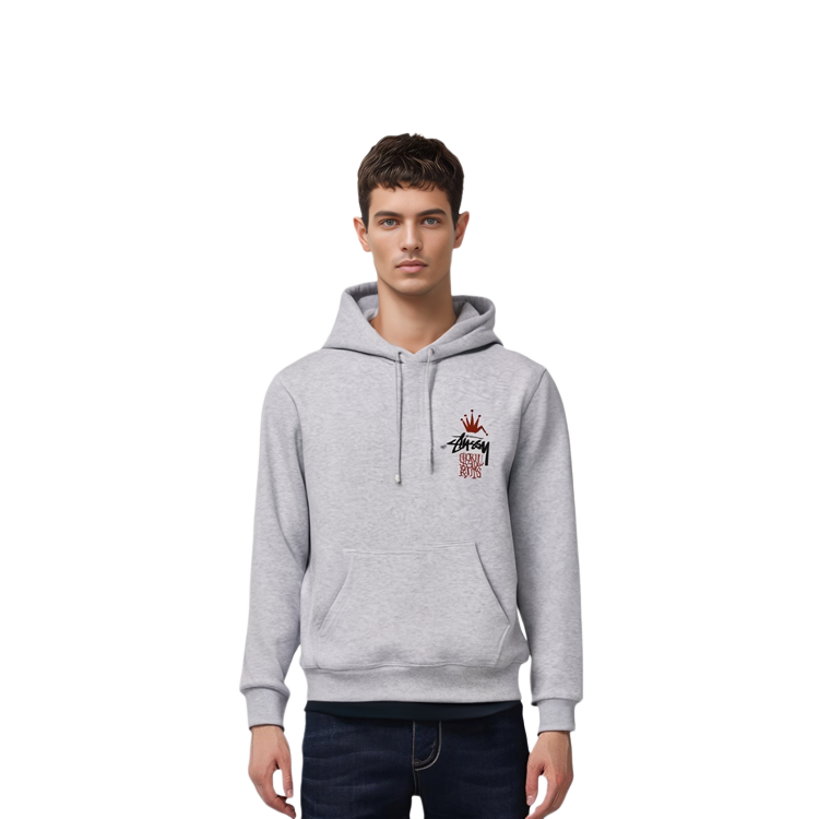 Stüssy Global Roots Hoodie Back Logo Print Pullover Unisex Winter Sweatshirt 1924622 圖 8