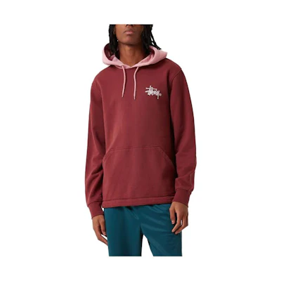 Stüssy Graphic Print Red Hoodie Retro Style Long Sleeve Sweatshirt 118290-BRG