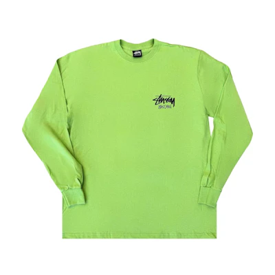 Stüssy Green Pullover Sweatshirt with Letter Logo Print Retro Style 3993800