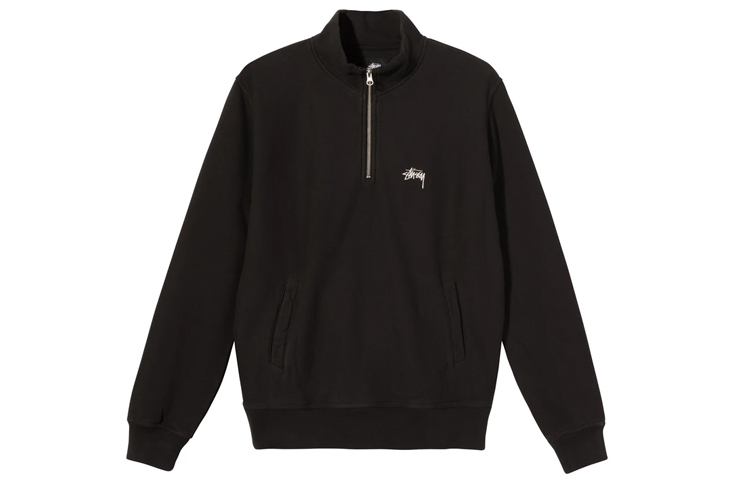Stüssy Half-Zip Cotton Vintage Sweatshirt Unisex Retro Style 118418-F