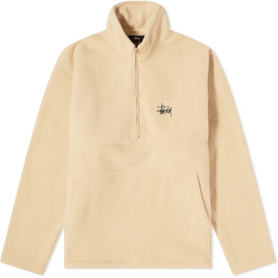 Stüssy Half Zip Mock Neck Beige Buy Stüssy Half Zip Mock Neck Beige