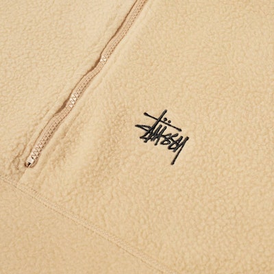 Stüssy Half Zip Mock Neck Beige Order Stüssy Half Zip Mock Neck Beige