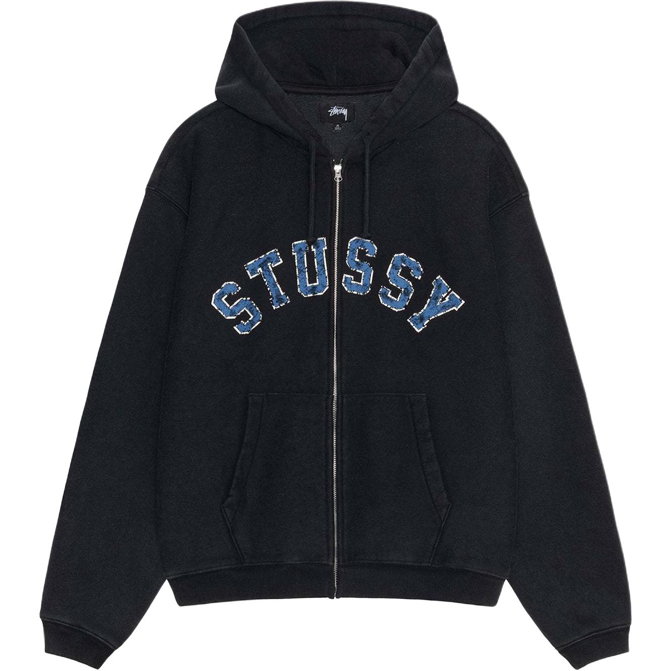 Stüssy Holiday FW24 Faded Graphic Zip Hoodie Vintage Unisex Fleece Pullover SUSSW0118565N