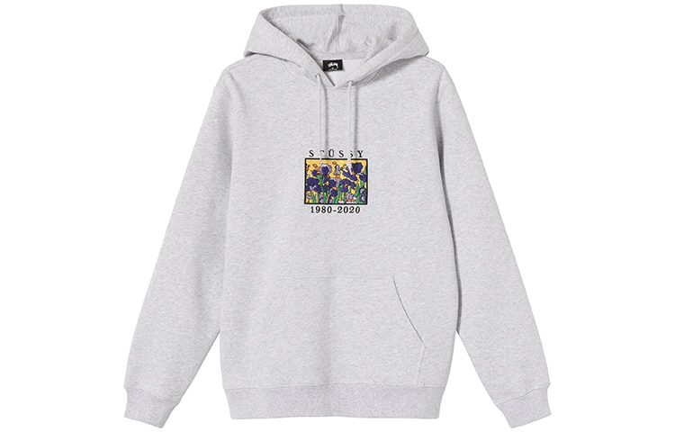 Stüssy Irises Embroidered Hoodie Van Gogh Vintage Unisex Streetwear 118408