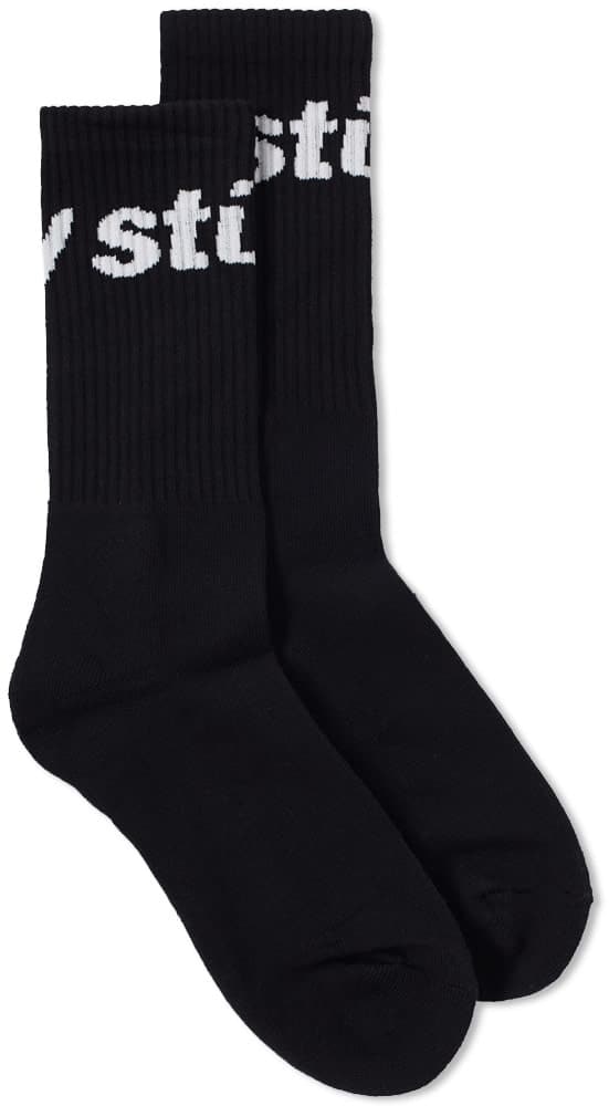 stuessy-jacquard-logo-sock-black
