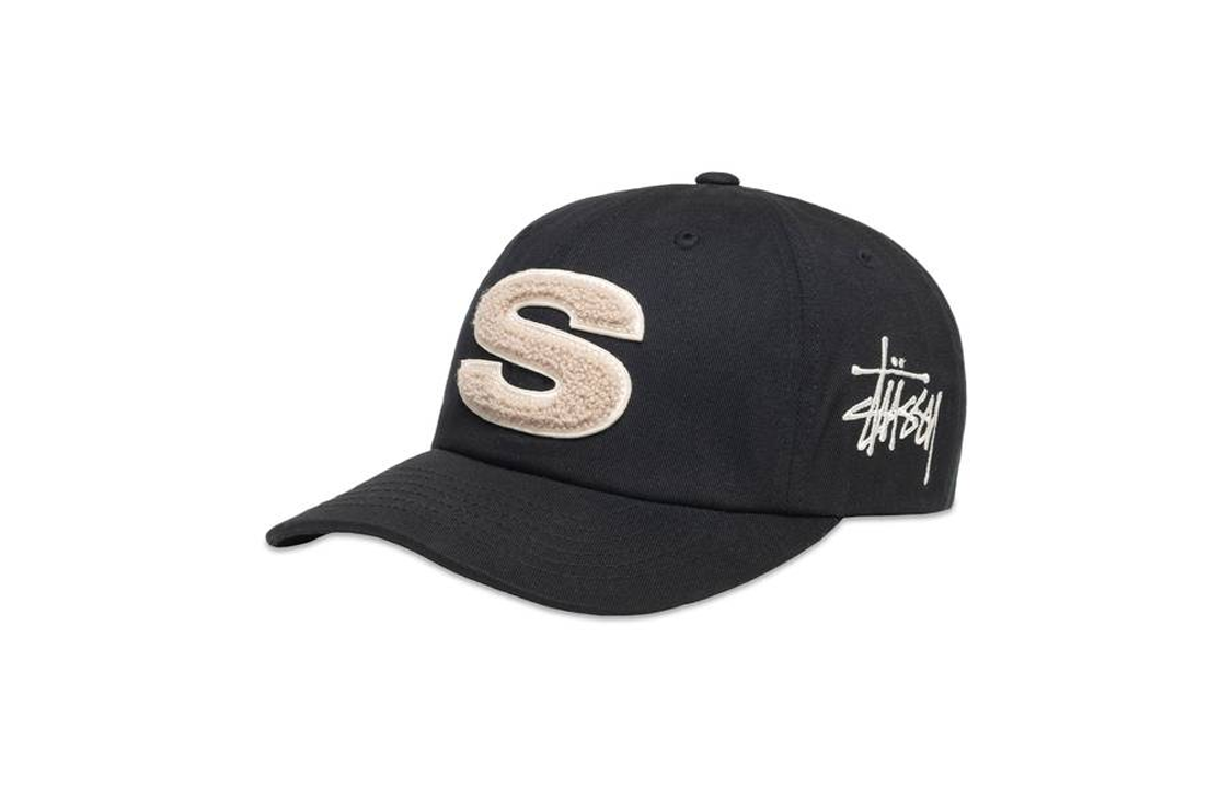 Stüssy Letter Detail Cap - Unisex Black Baseball Hat 1311061 SHAD