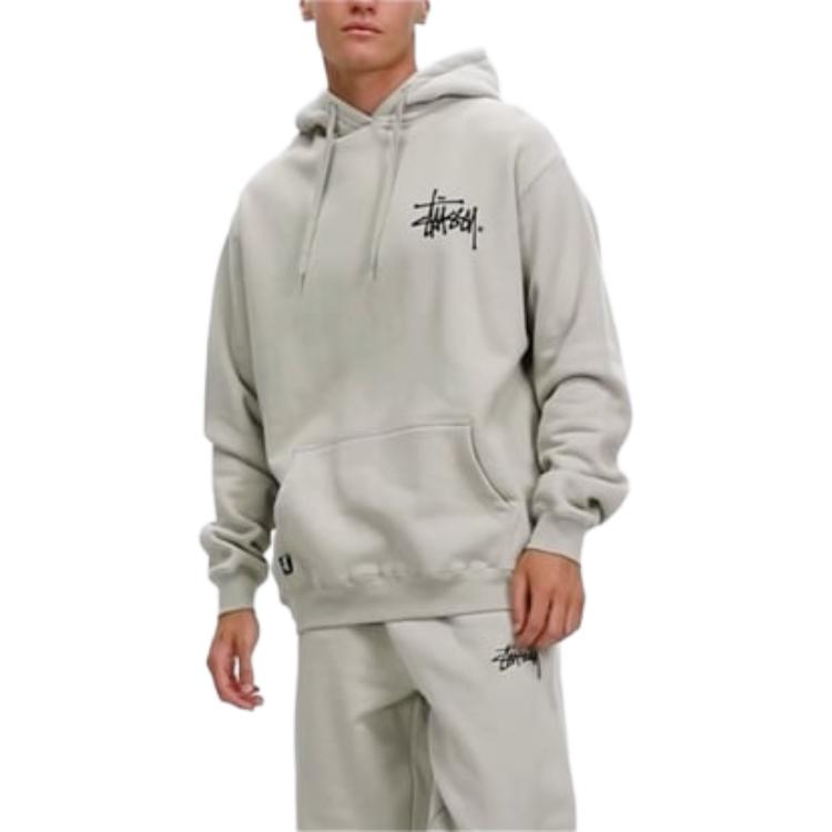 Stüssy Letter Logo Fleece Hoodie Vintage Gray Retro Sweatshirt ST135AA50LYJ