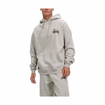 Stüssy Letter Logo Fleece Hoodie Vintage Gray Retro Sweatshirt ST135AA50LYJ