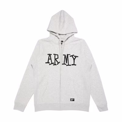 Stüssy Letter Print Zip-Up Hoodie American Vintage Style - Gray 180119-GREY