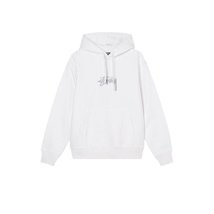 Stüssy Logo Embroidered Drawstring Fleece Hoodie American Vintage Style SUSSW118461XH