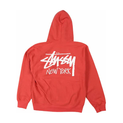 Stüssy Logo Printed Long Sleeve Fleece Hoodie Retro Style 3923804