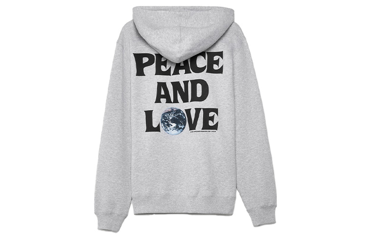 Stüssy Love & Peace Graphic Vintage Gray Unisex Long Sleeve Sweatshirt 1924600-GREY