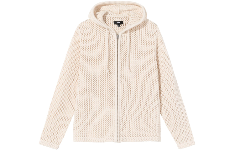 Stüssy Mesh Zip Hoodie Unisex Vintage Fit in Off-White 117091