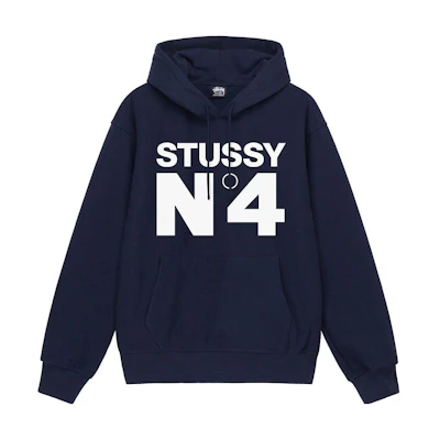 Stüssy No4 Hoodie Letter Print Pullover Retro Sweatshirt Unisex 1924901