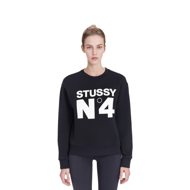Stüssy No.4 Crew Unisex Retro Graphic Print Long Sleeve Sweatshirt 1914901 圖 5