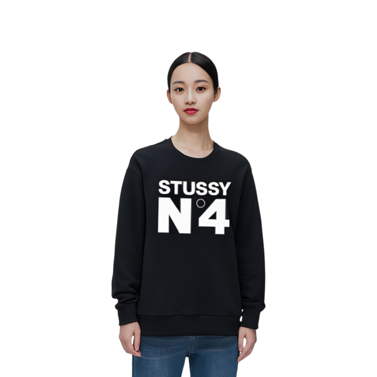 Stüssy No.4 Crew Unisex Retro Graphic Print Long Sleeve Sweatshirt 1914901 圖 7