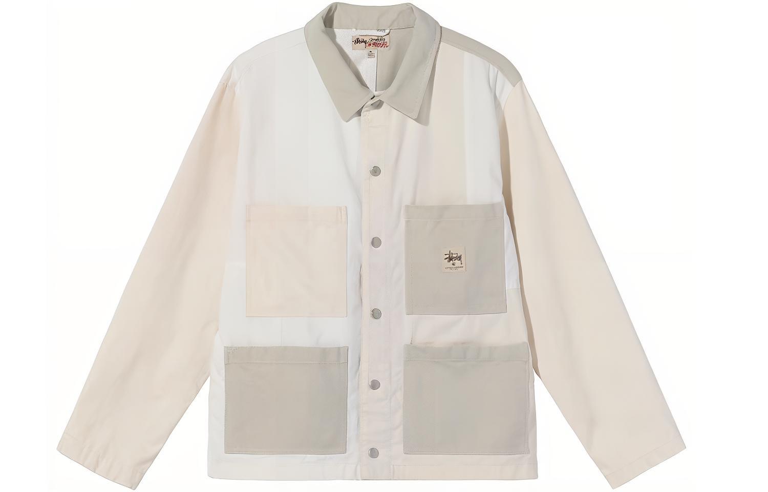 Stüssy Panel Hore Jacket Oversized Vintage Sports Jacket Unisex White 115562