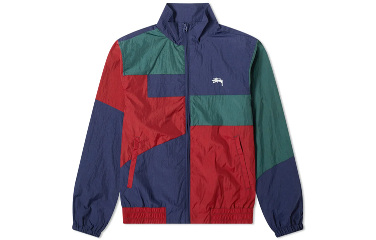 Stüssy Panel Track Jacket Geometric Unisex Retro Sports Jacket 115456