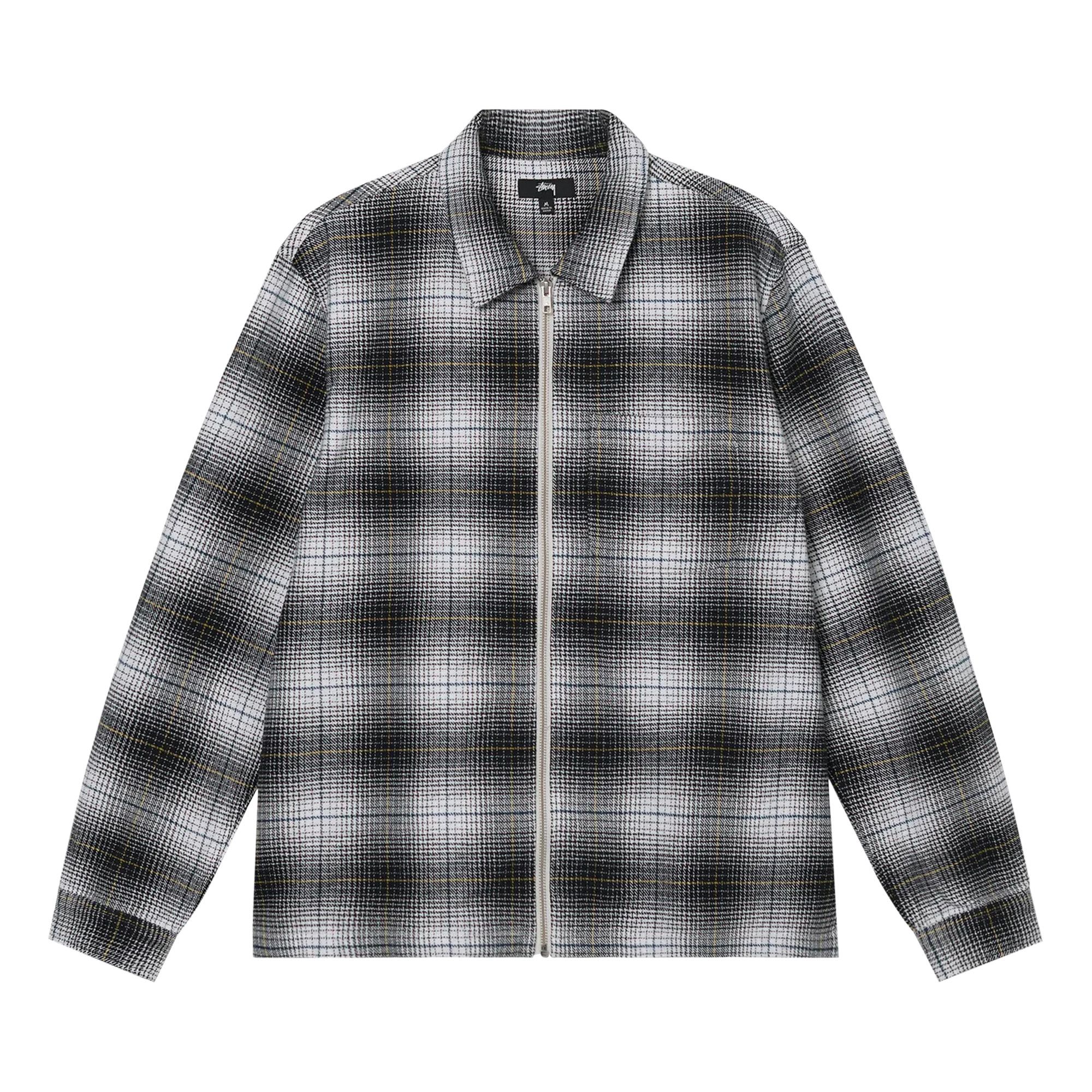 Buy Stüssy Paul Shadow Plaid Zip Shirt 'Black'