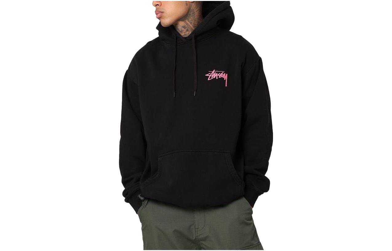 Stüssy Pigment Dice Hoodie Black Unisex Vintage Style ST0M0354