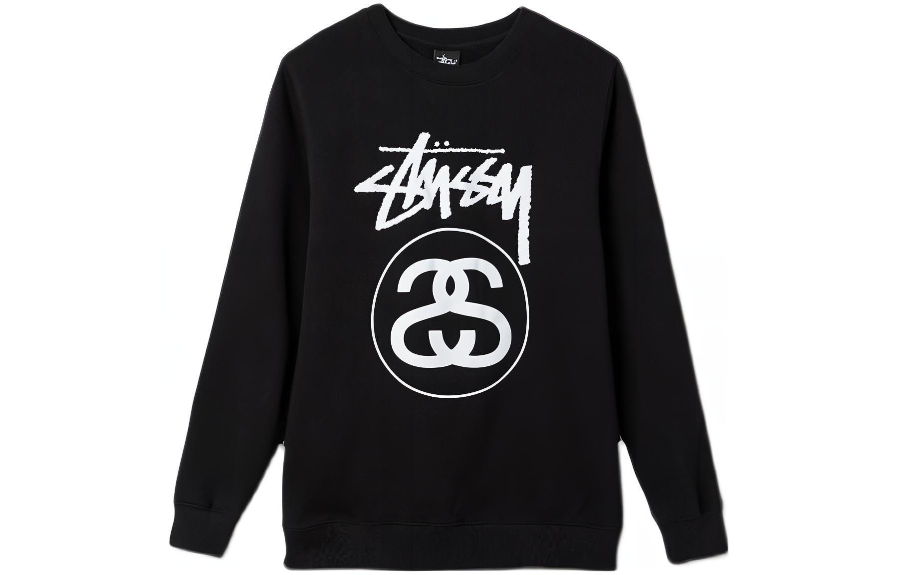 Stüssy Printed Crewneck Retro Sweatshirt Black 1913917