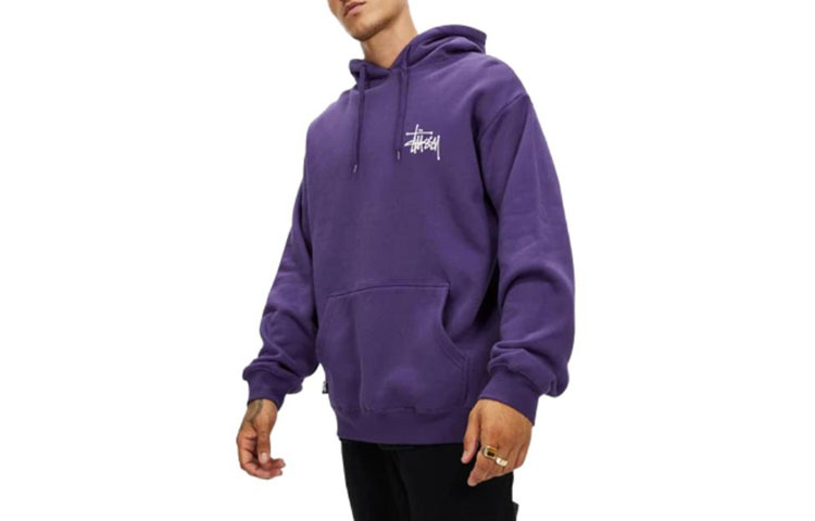Stüssy Purple Graffiti Logo Fleece Hoodie Retro Style ST135AA91MTC