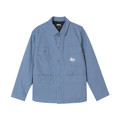 Stüssy Quilted Chore Coat Retro Workwear Jacket Blue 115475