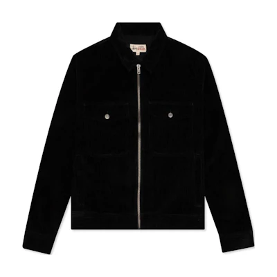 Stüssy Retro Black Zip-Up Jacket with Logo and Collar Design 115603