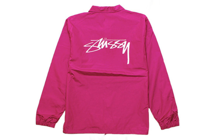 Stüssy Retro Coach Jacket Pink with Back Logo Print Unisex Style 115394-PINK