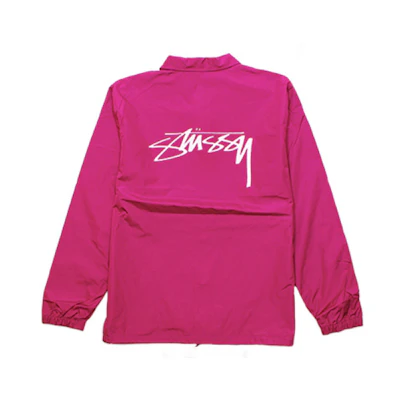 Stüssy Retro Coach Jacket Pink with Back Logo Print Unisex Style 115394-PINK