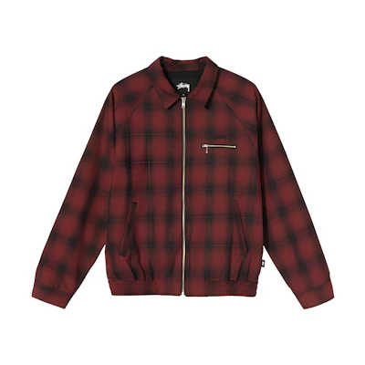 Stüssy Retro Shadow Plaid Slim Fit Jacket - Red/Black 115538