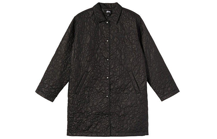 Stüssy Ritters Long Quilted Jacket Unisex Retro American Style Outerwear 215149