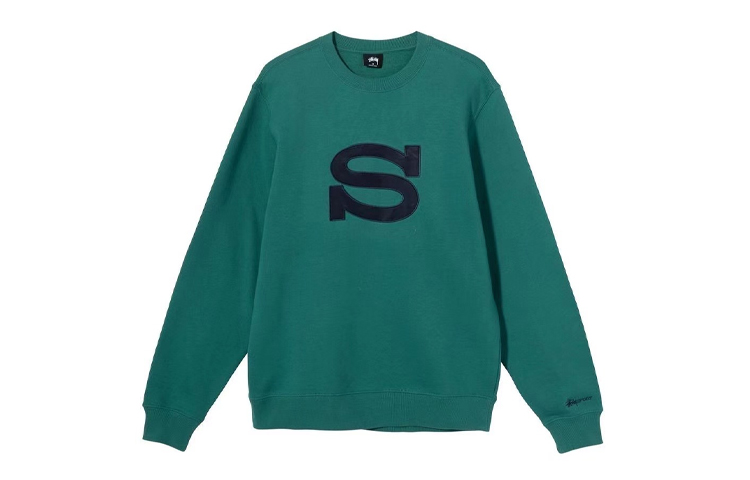 Stüssy S Crew Patch Fleece Pullover Sweatshirt Unisex 118393