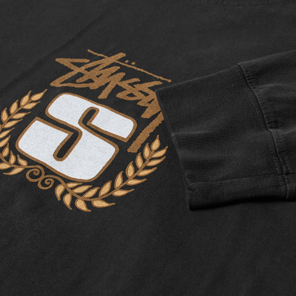 Order Stüssy S Wreath Kaos Pigment Hitam Lengan Panjang pria wanita