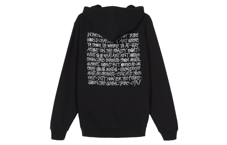 Stüssy Say It Loud Hoodie Retro Unisex Pullover - Black 1924481-BLACK