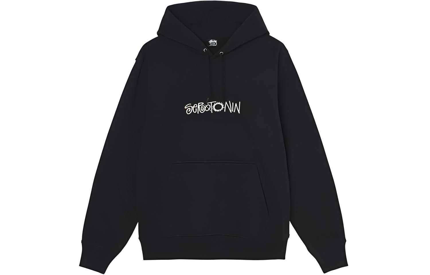Stüssy Serotonin Embroidered Hoodie Retro Oversized Unisex Casual Pullover 118443