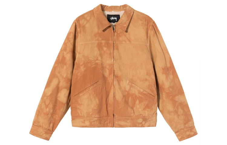 Stüssy Shearling Tie-Dye Trucker Retro Jacket Unisex Brown 115546