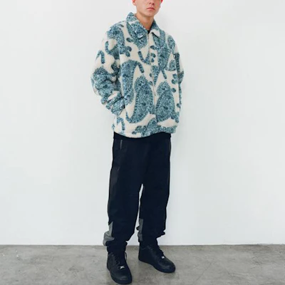 Stüssy 仿羊羔絨滿版佩斯里羊毛外套 復古白 118399 Shop Stüssy 仿羊羔絨滿版佩斯里羊毛外套 復古白 118399