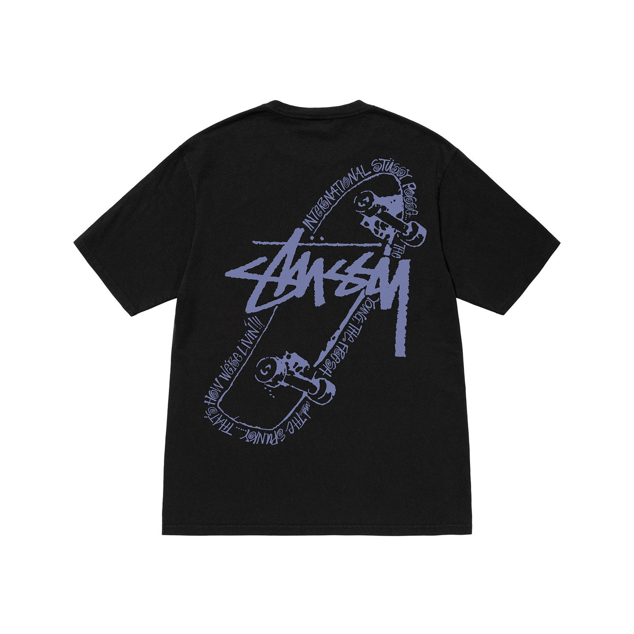 Buy Stüssy滑板社团染色T恤黑色