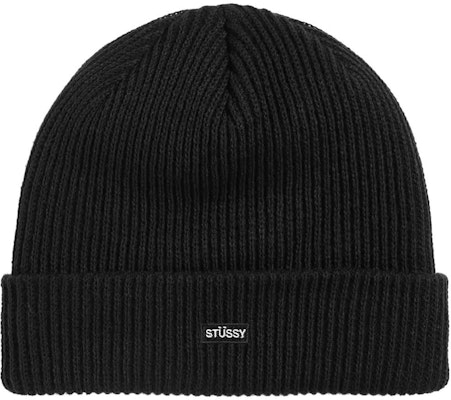 Stüssy 小贴花黑色针织帽 Buy Stüssy 小贴花黑色针织帽