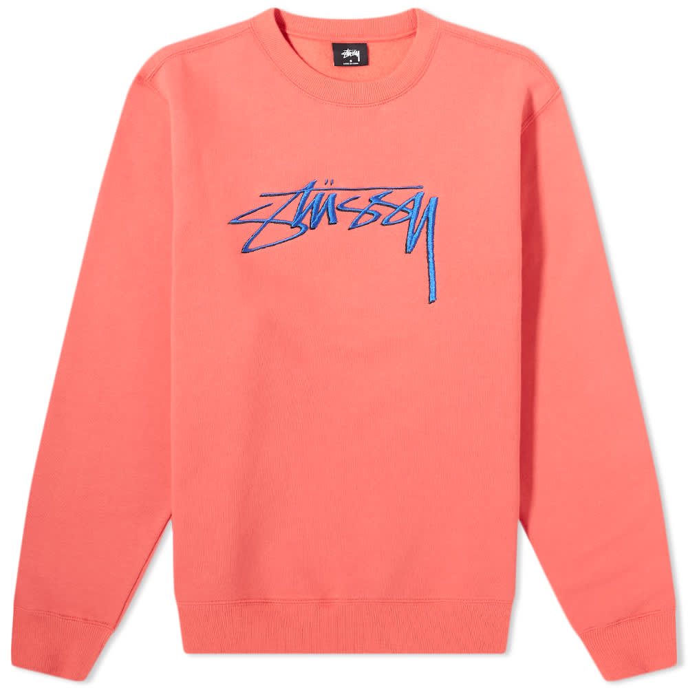 Buy Stüssy Smooth Stock Crew Merah Muda Pucat